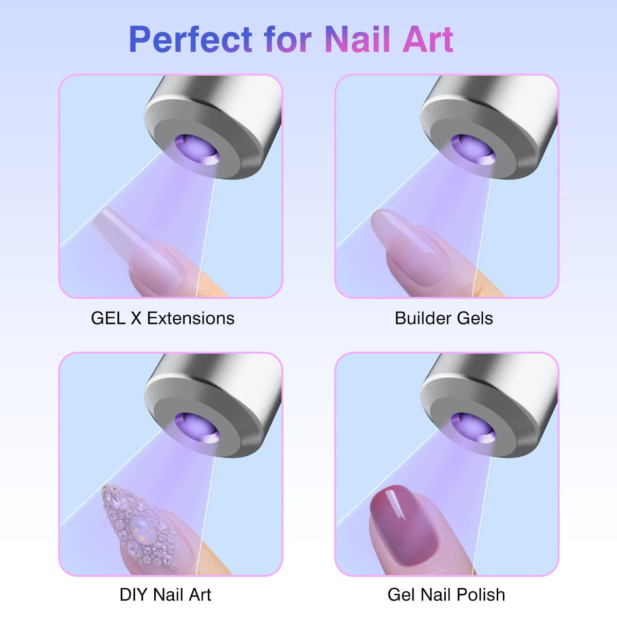 NailFace one-touch operation simplifies short curing cycles.