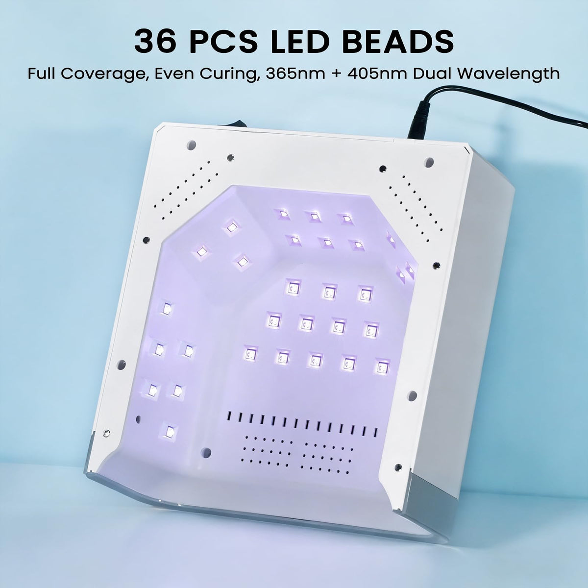 NAILGIRLS 150W UV nail lamp interior fits a full hand for even gel curing.