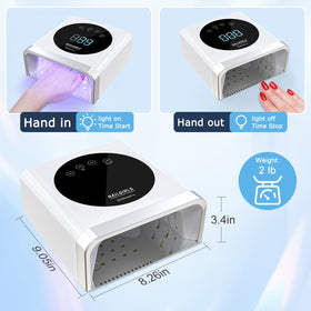 NAILGIRLS 150W UV nail lamp with auto sensor in action.