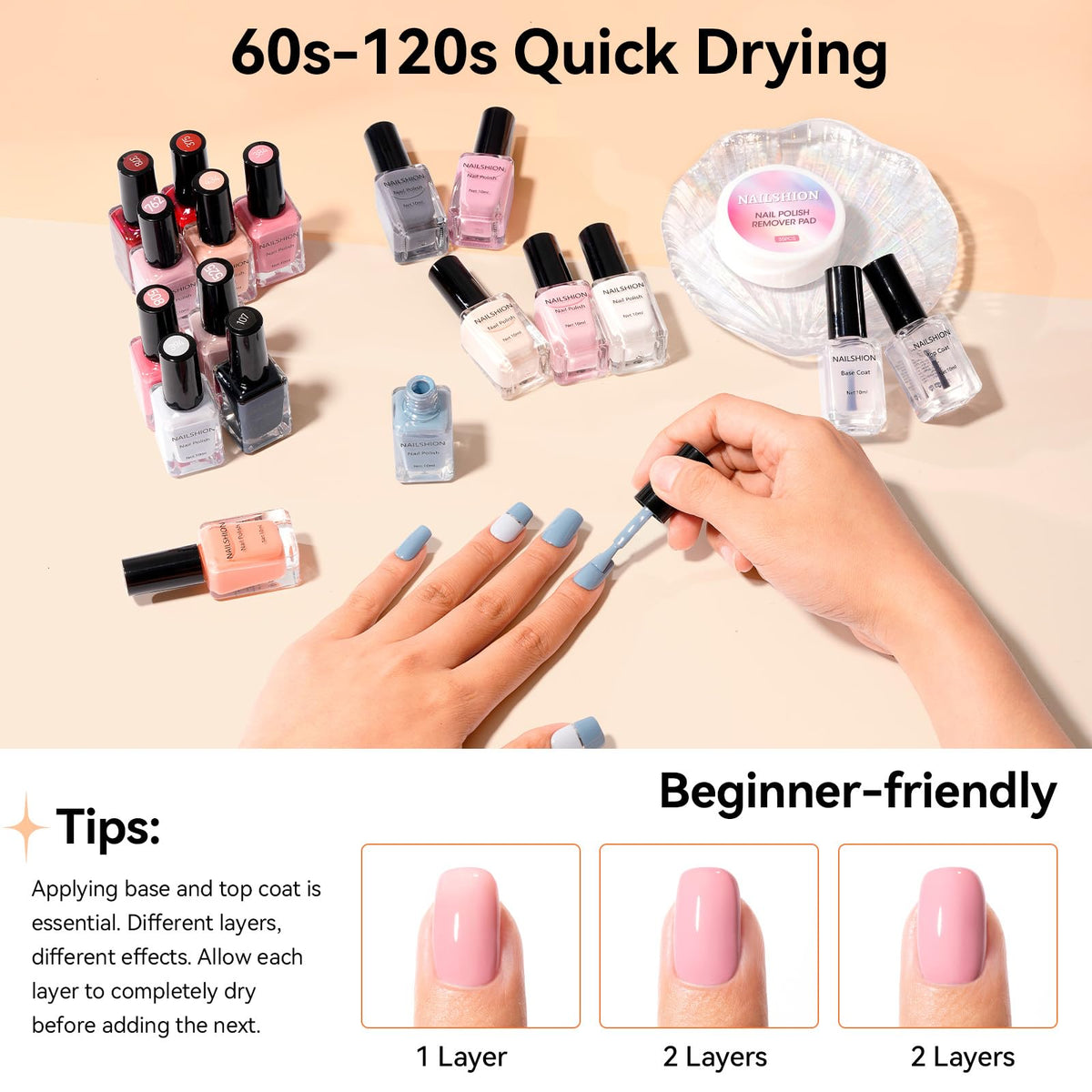 Nailshion burgundy nail polish bottle delivers rich, sophisticated color.