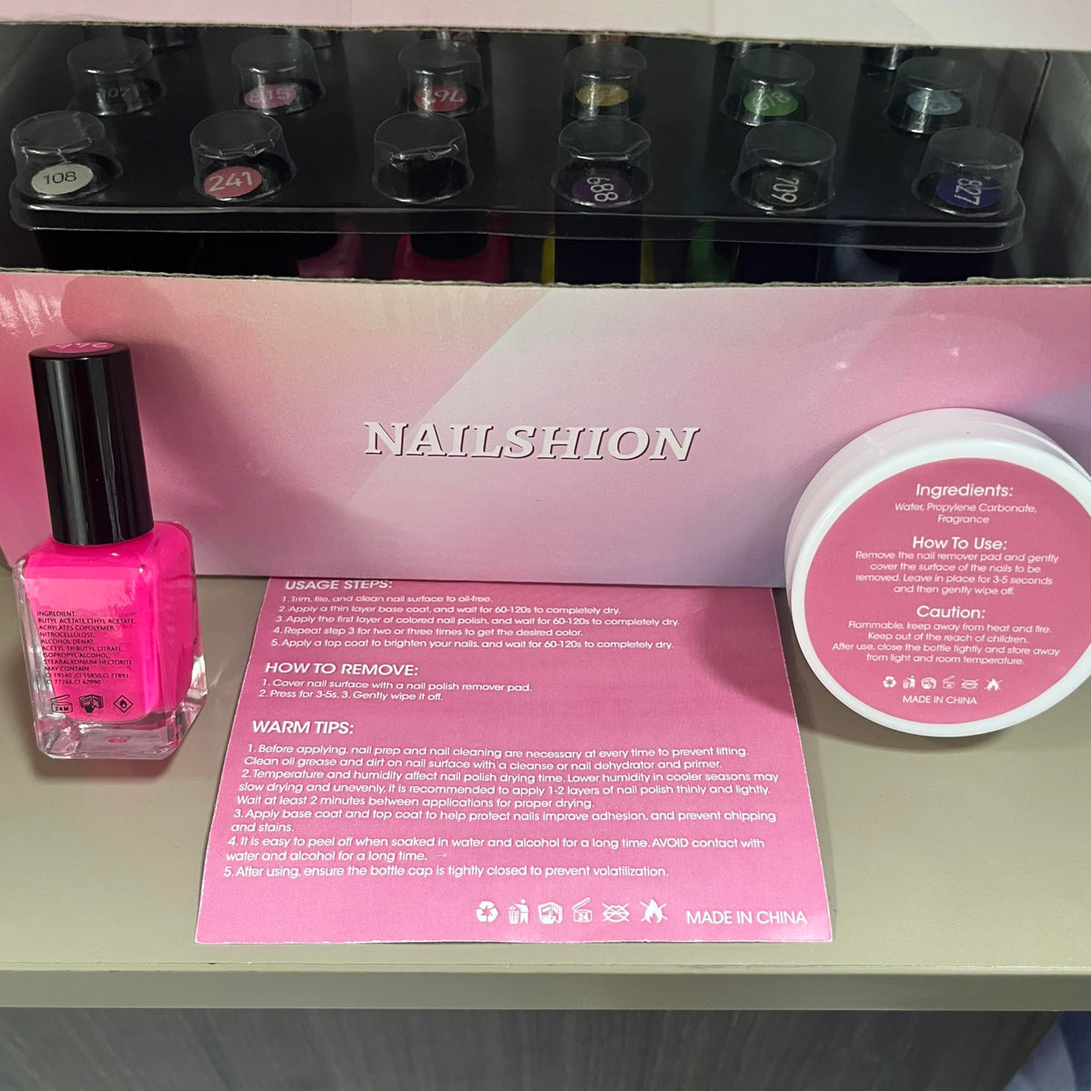 Gift-ready Nailshion nail polish set with accessories