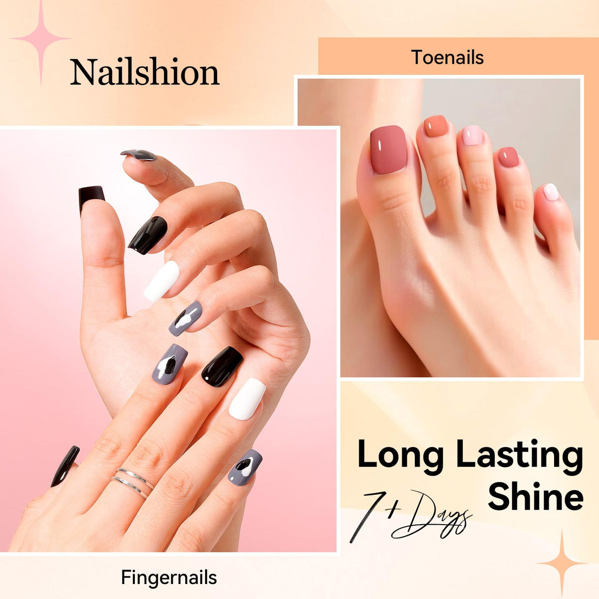 Nailshion nude gray nail polish set features neutral hues for everyday elegance.