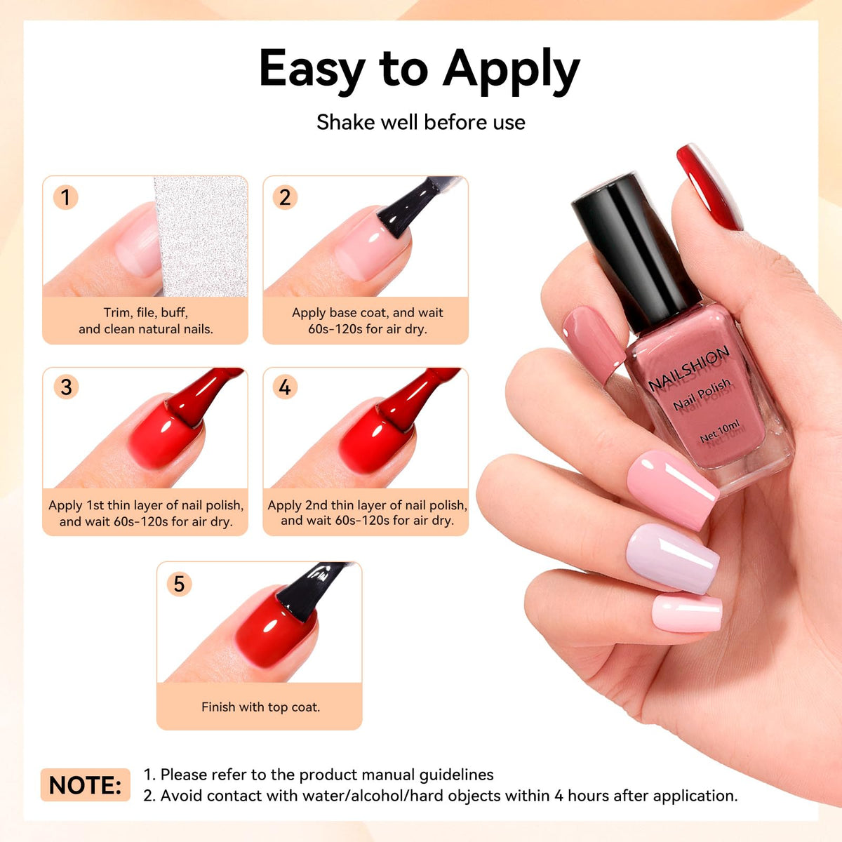 Nailshion travel-size 10ml bottle fits easily in bags.