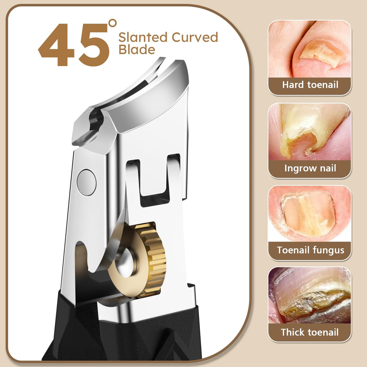 Nailysor extended handle 3in grip for better leverage and comfort