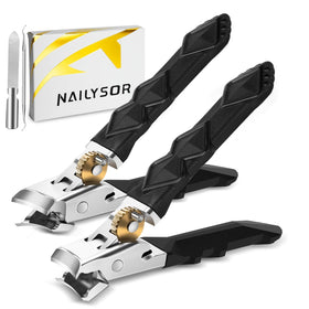 Nailysor toenail clippers with wide jaw 7mm for thick nails and easier trimming