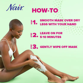Rinse-off action of Nair Leg Mask after application.