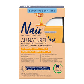 Nair Milk and Honey roll-on wax bottle for smooth at-home waxing