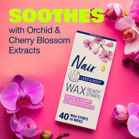 Post-wipes included to soothe skin and remove wax residue.