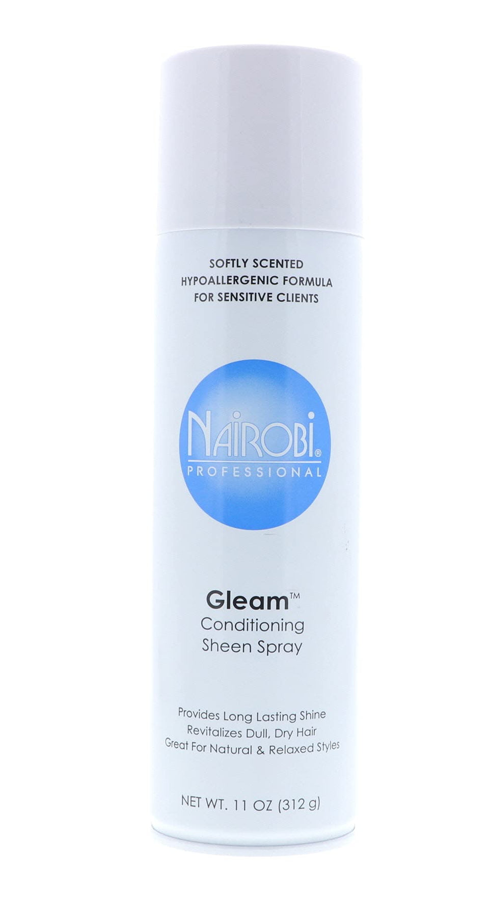 Nairobi Gleam spray bottle delivers lasting shine for all hair types.