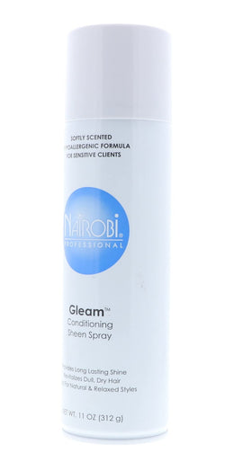 Nairobi Gleam fine mist enhances shine for natural or relaxed styles.