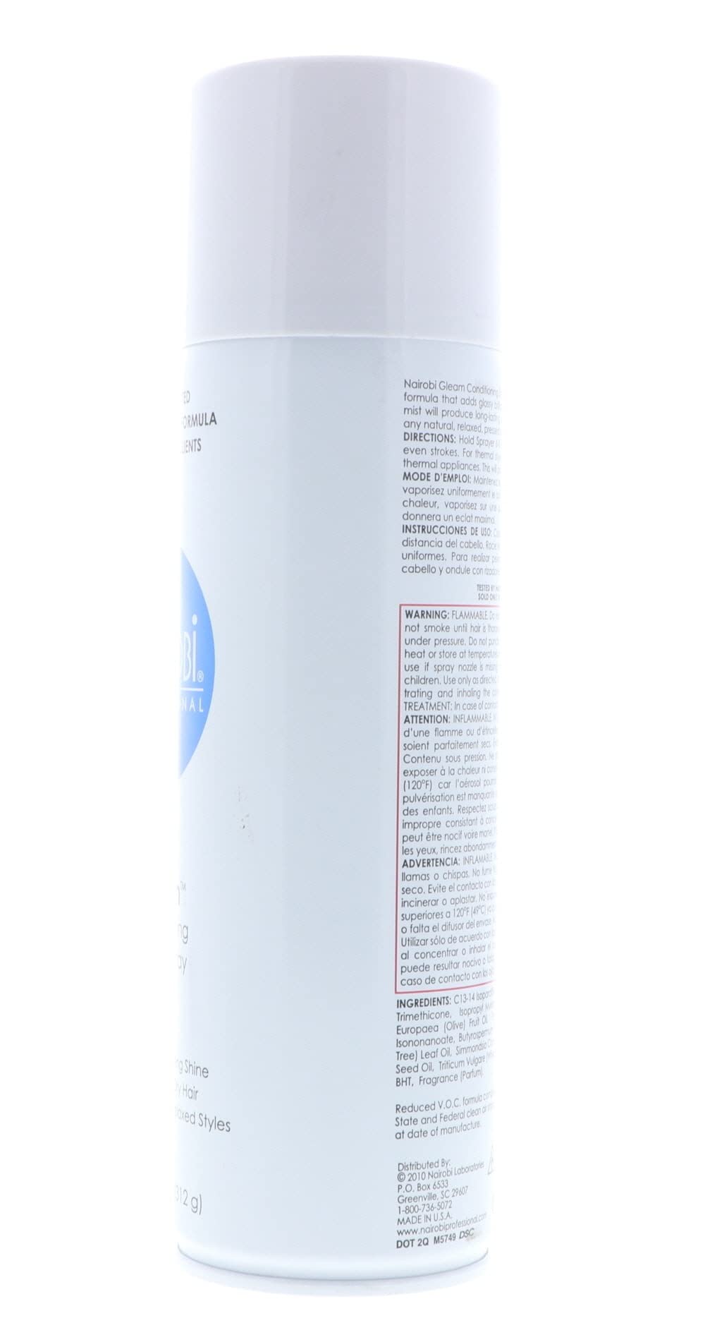 Nairobi Gleam packaging highlights hypoallergenic formula for sensitive clients.
