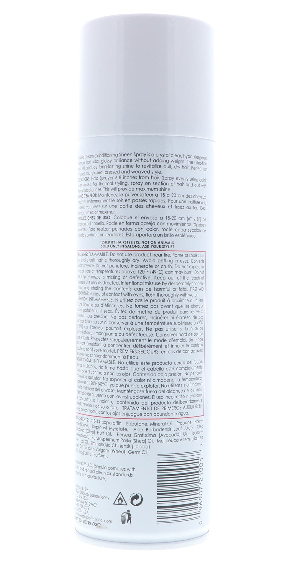 Nairobi Gleam revives dry hair with a light fragrance.