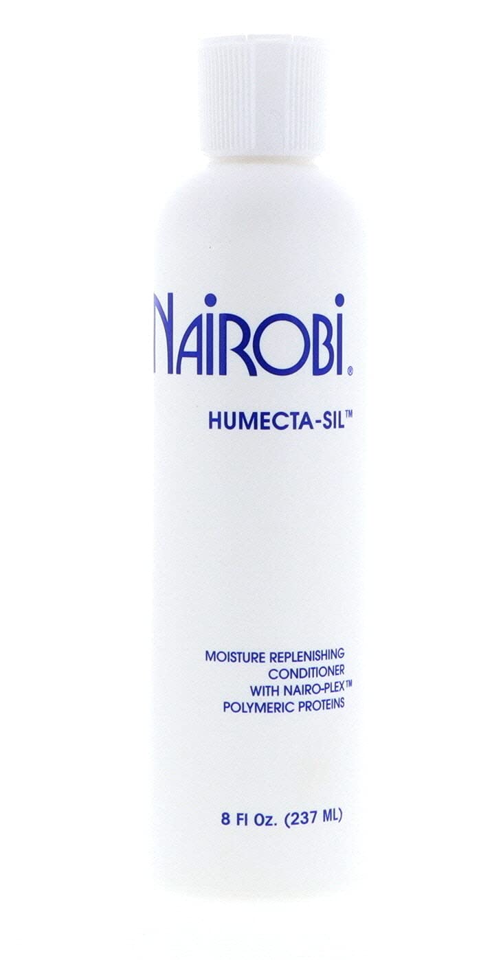 Nairobi Humecta-Sil conditioner bottle front showing brand for daily hydration.
