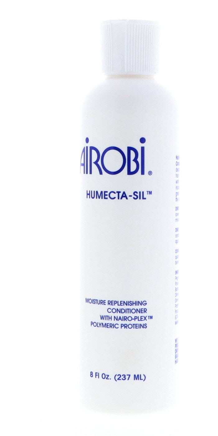 Nairobi Humecta-Sil bottle pour demonstrates quick, mess-free dispensing for bath-time conditioning.