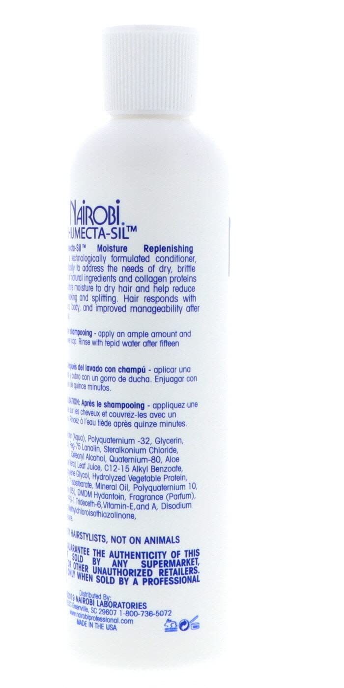 Nairobi Humecta-Sil glossy hair after use reflects healthy softness and bounce.