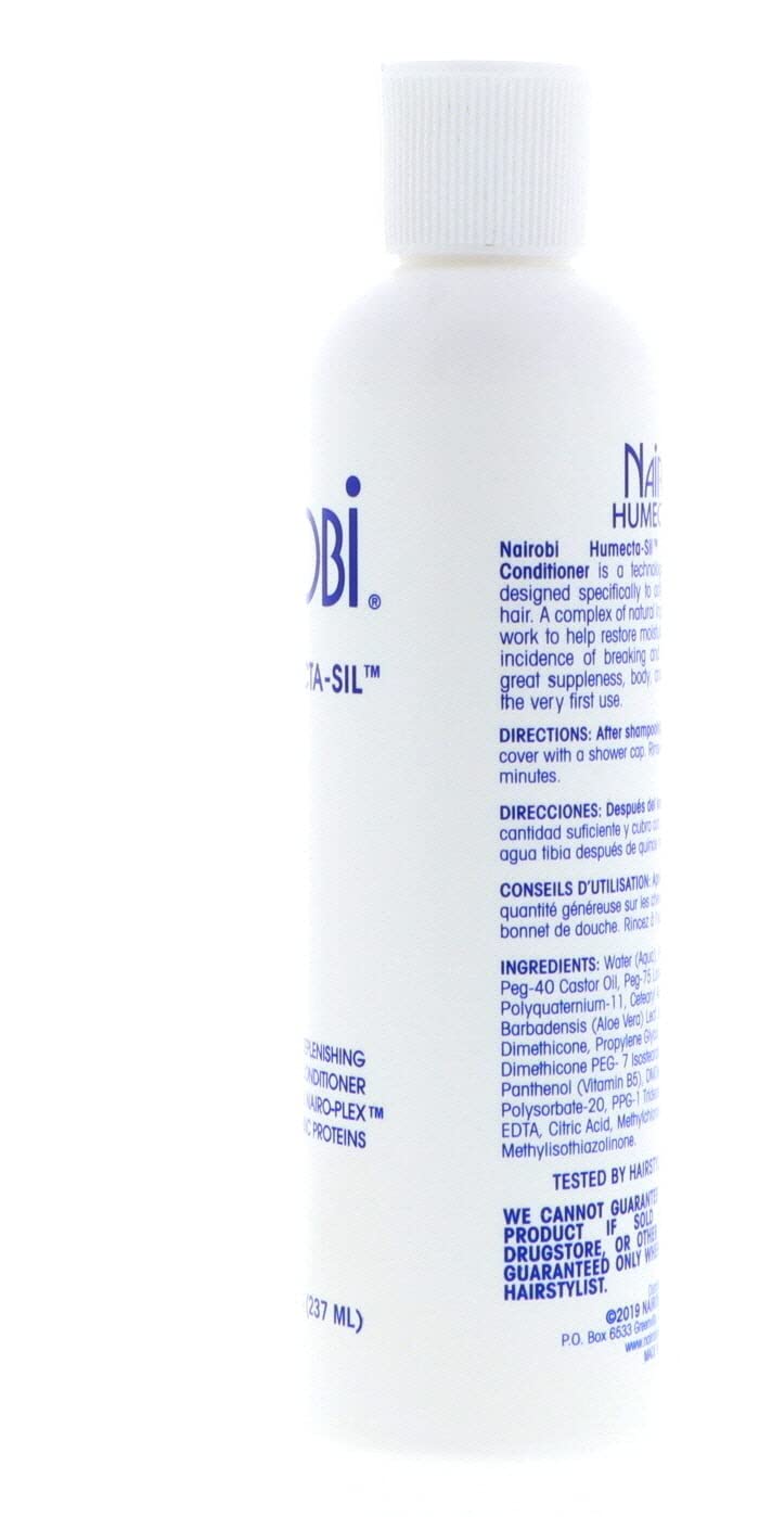 Nairobi Humecta-Sil wet-hair application shows even distribution for detangling prep.