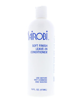 Nairobi Soft Finish Leave-In hands applying product to damp hair for smooth detangling.