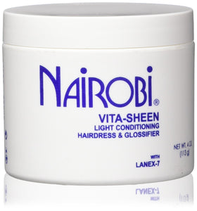 Nairobi Vita-Sheen bottle pour showing simple daily application for smoother hair ends