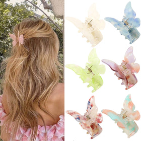 NAISIER butterfly tortoise shell green hair clip for secure daily styling