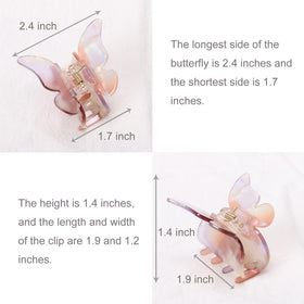 NAISIER butterfly tortoise shell white hair clip for smooth grip