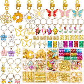NAISKA butterfly charms add subtle shimmer to locs and braids for a festive look