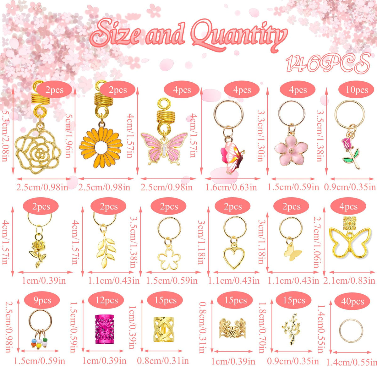 Butterfly charm decorations on NAISKA locs for a detailed look