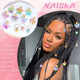 NAISKA butterfly braid decor elevates Marley twists and other styles.