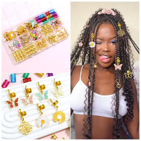 NAISKA gold hair coils for dreadlocks and braided styles