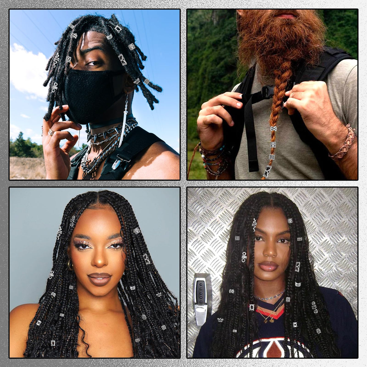 NAISKA braid charm set offers versatile hair and beard embellishment