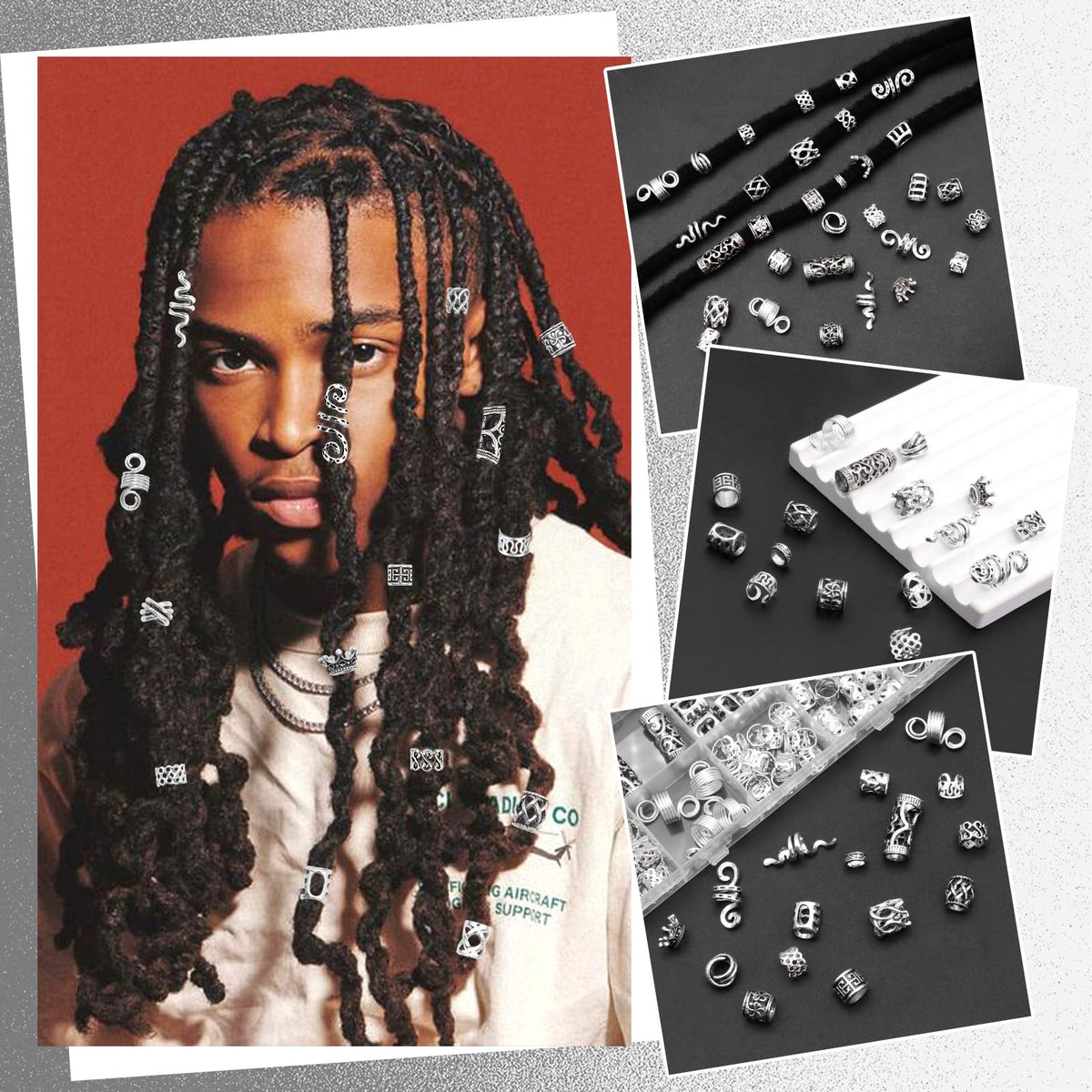 NAISKA dreadlock cuff rings decorate locs with secure, stylish shine