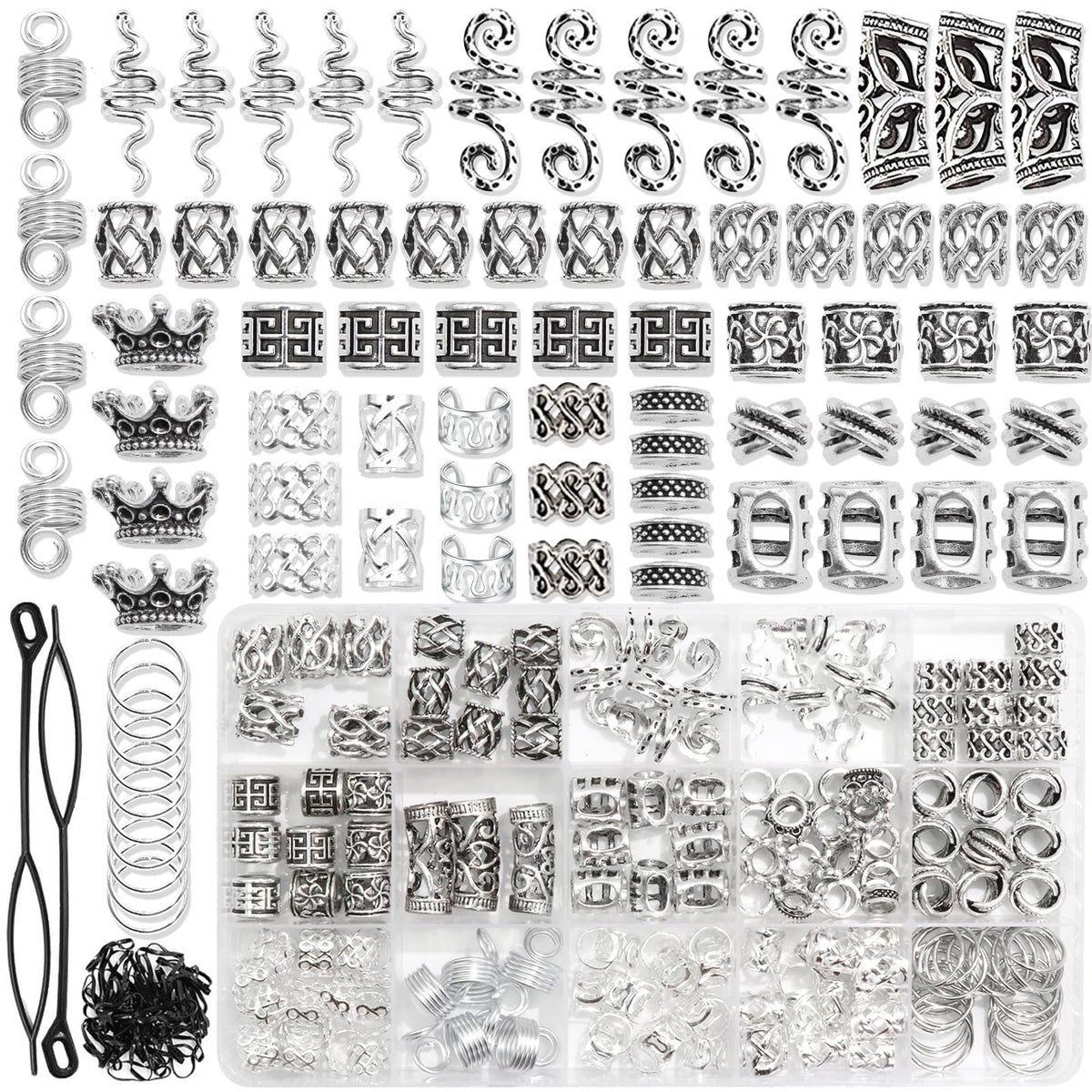 NAISKA Vikings hair jewelry tube beads for braids add lightweight decorative flair