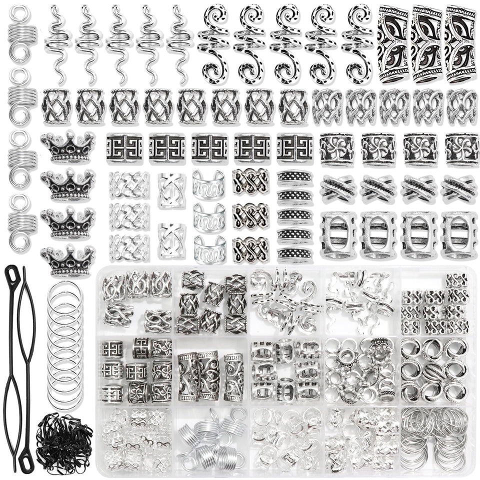 NAISKA Vikings hair jewelry tube beads for braids add lightweight decorative flair