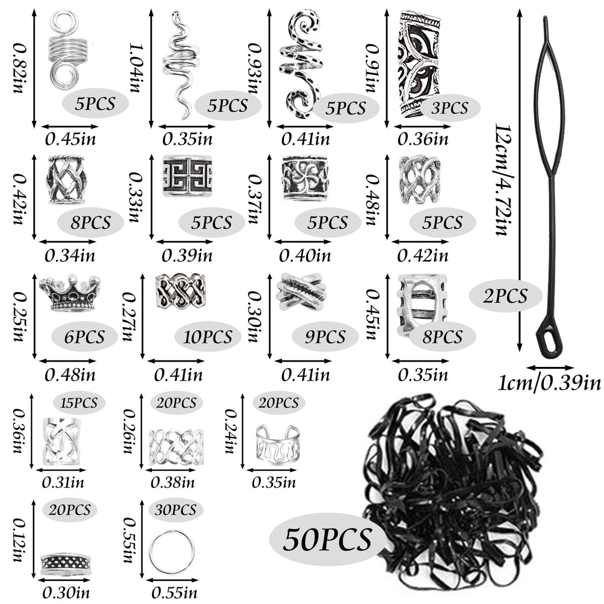 NAISKA metal clip accessories keep braids in place with durable shine