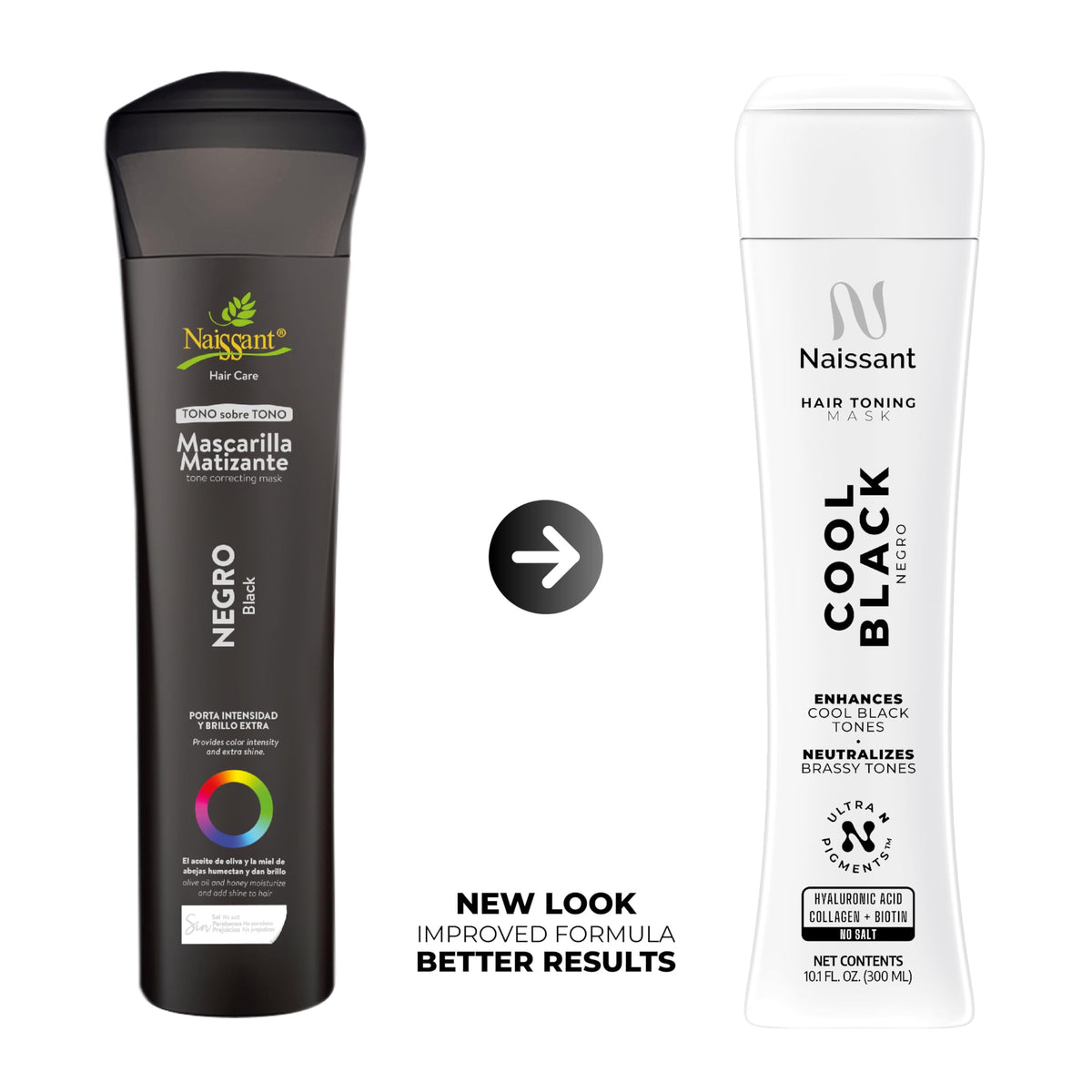 naissant Cool Black Hair Toning Mask swirl demonstrates even pigment distribution.
