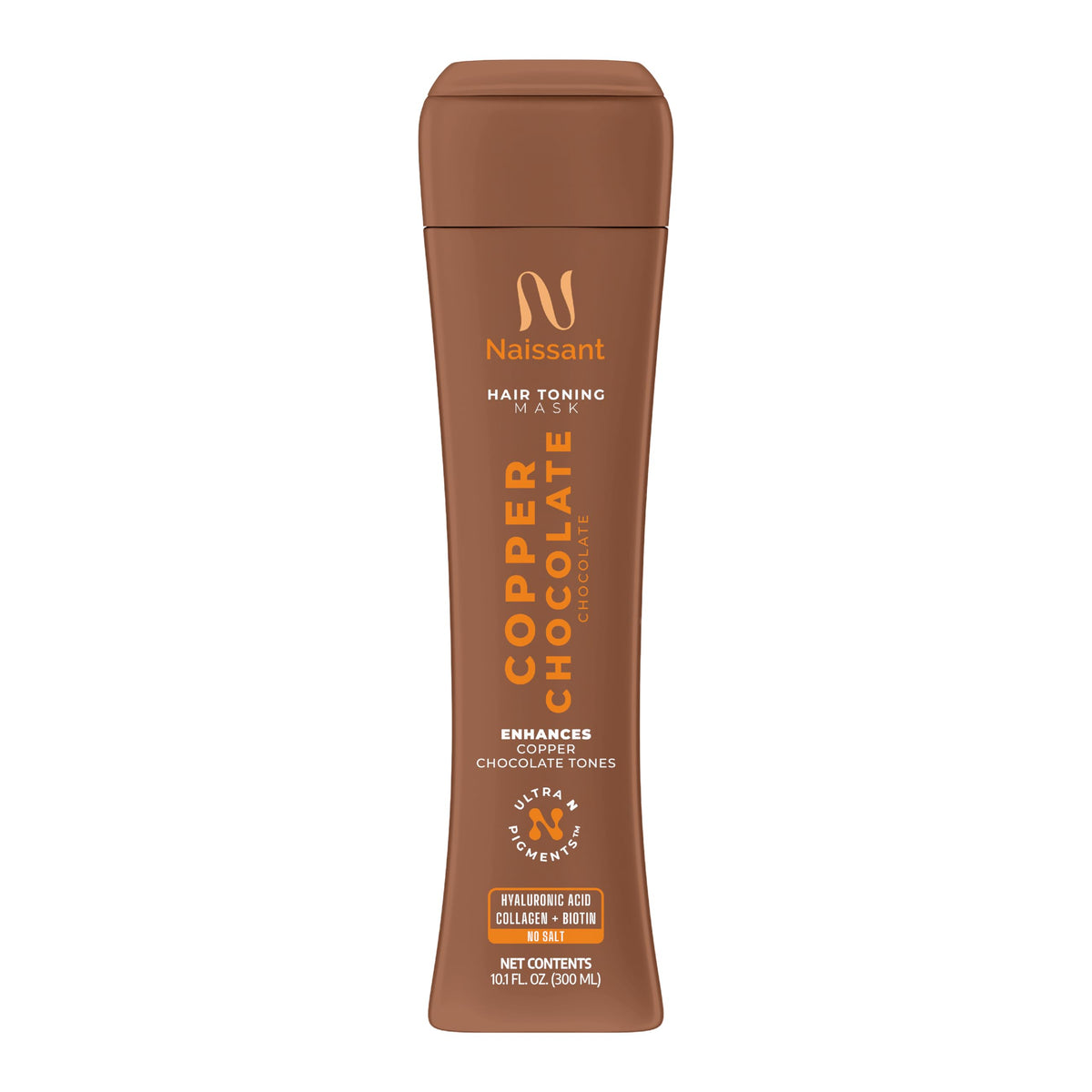 Naissant copper-chocolate mask bottle pour adds warmth and depth