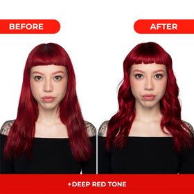 Naissant Deep Red application squeeze demonstrates easy color boost.