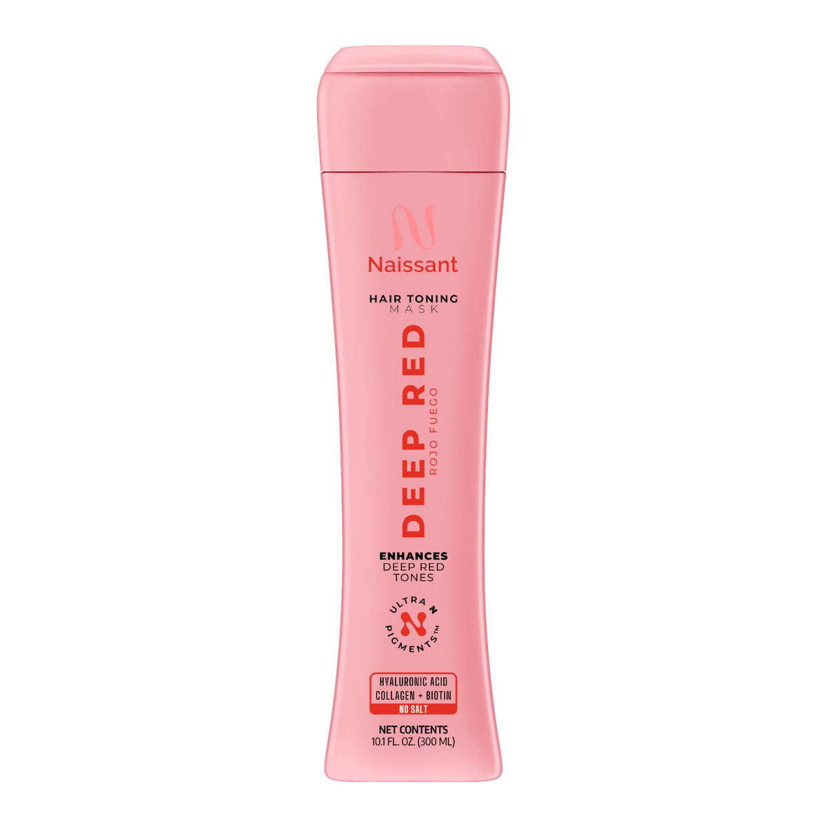 Naissant Deep Red Hair Toning Mask packaging highlights premium color-deposit for vibrant reds.