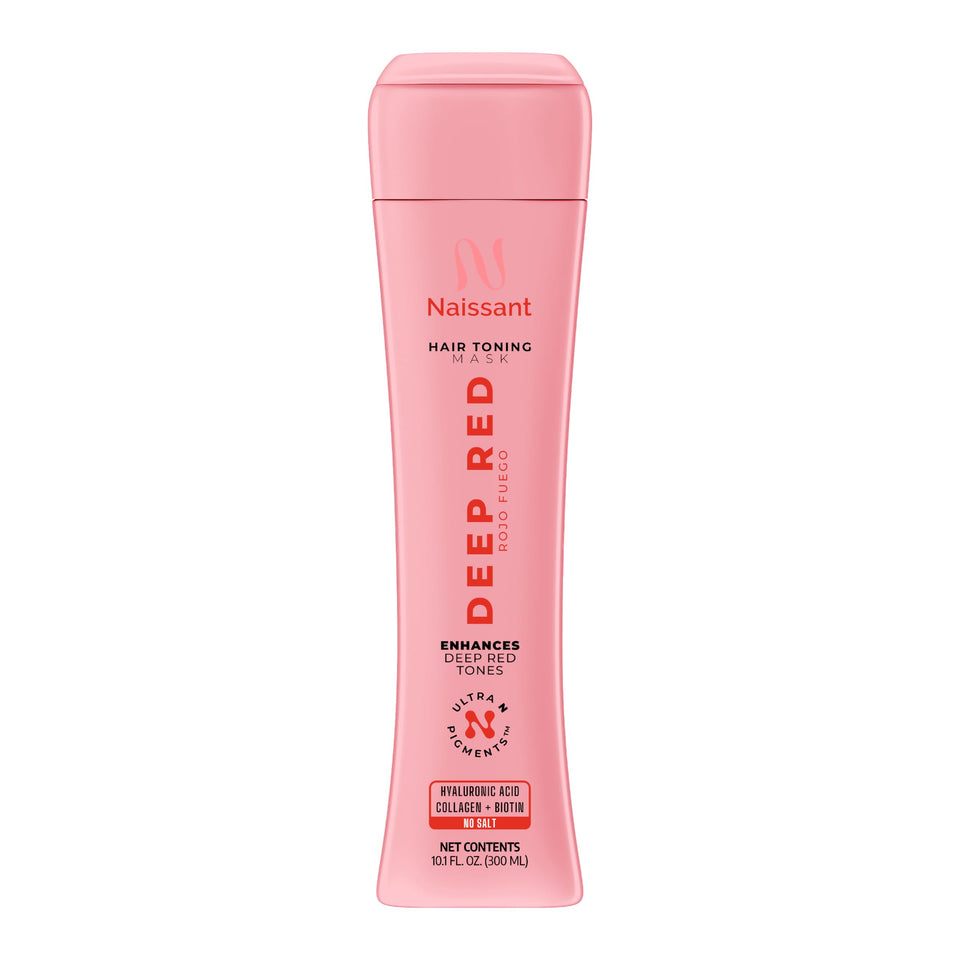 Naissant Deep Red Hair Toning Mask packaging highlights premium color-deposit for vibrant reds.