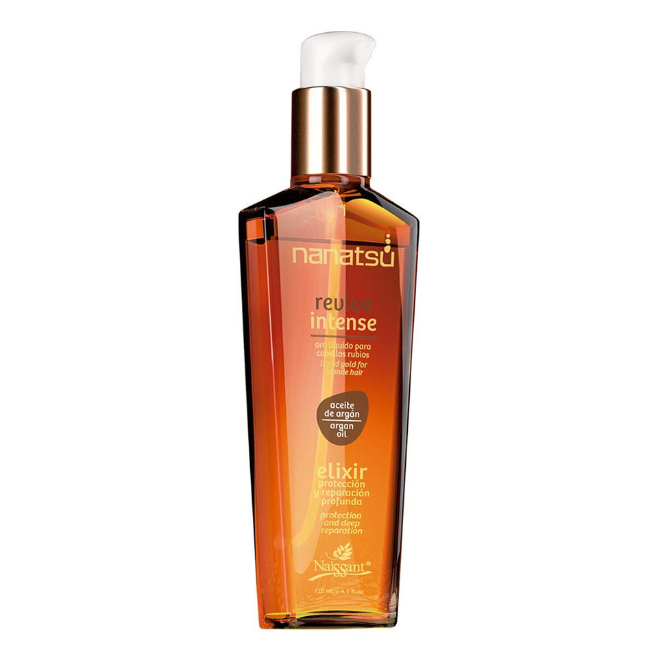 Naissant Elixir Argan Oil Hair Treatment bottle close-up for smooth application and frizz control