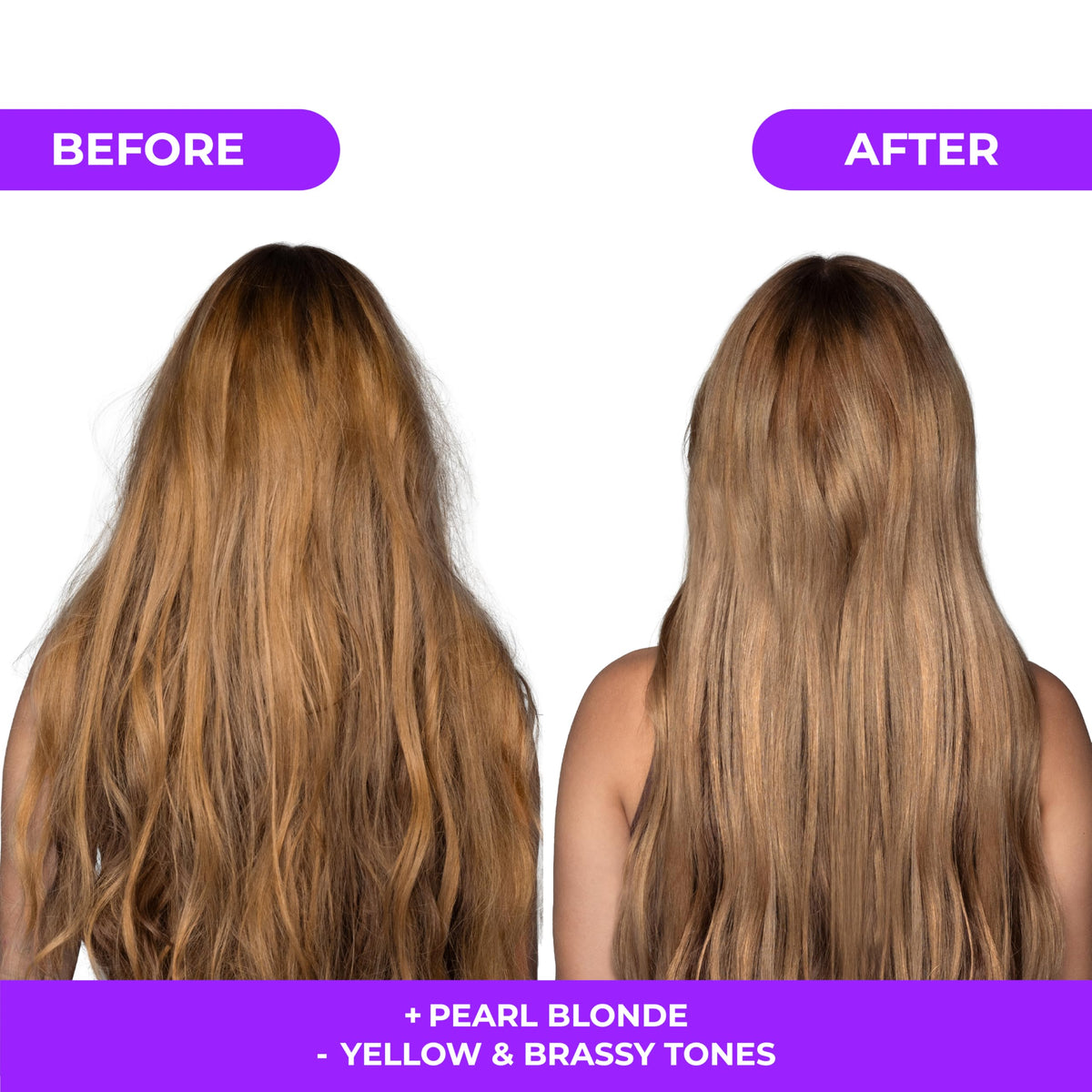 Applying Naissant Pearl Blonde; hydrates while toning brass