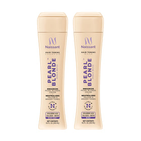 Naissant purple shampoo bottle highlighting pearl blonde tone and brassiness control.
