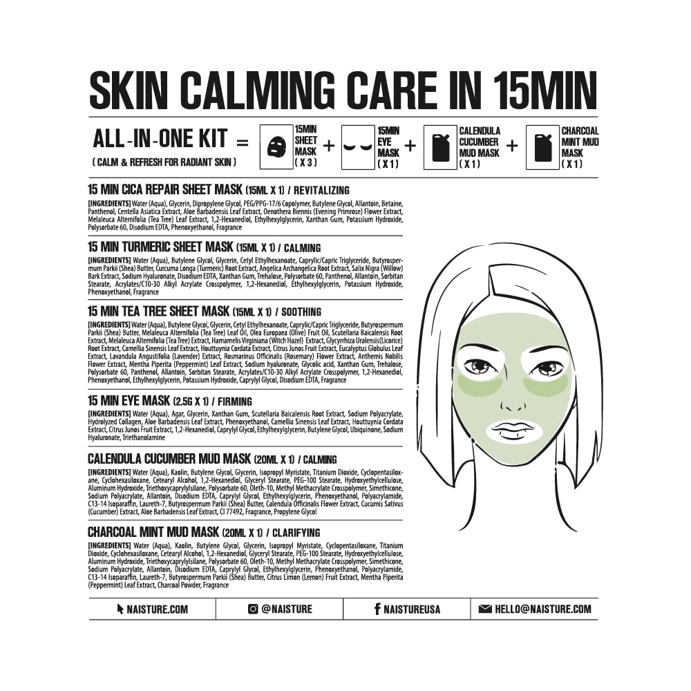 Naisture kit packaging and setup for easy at-home pampering