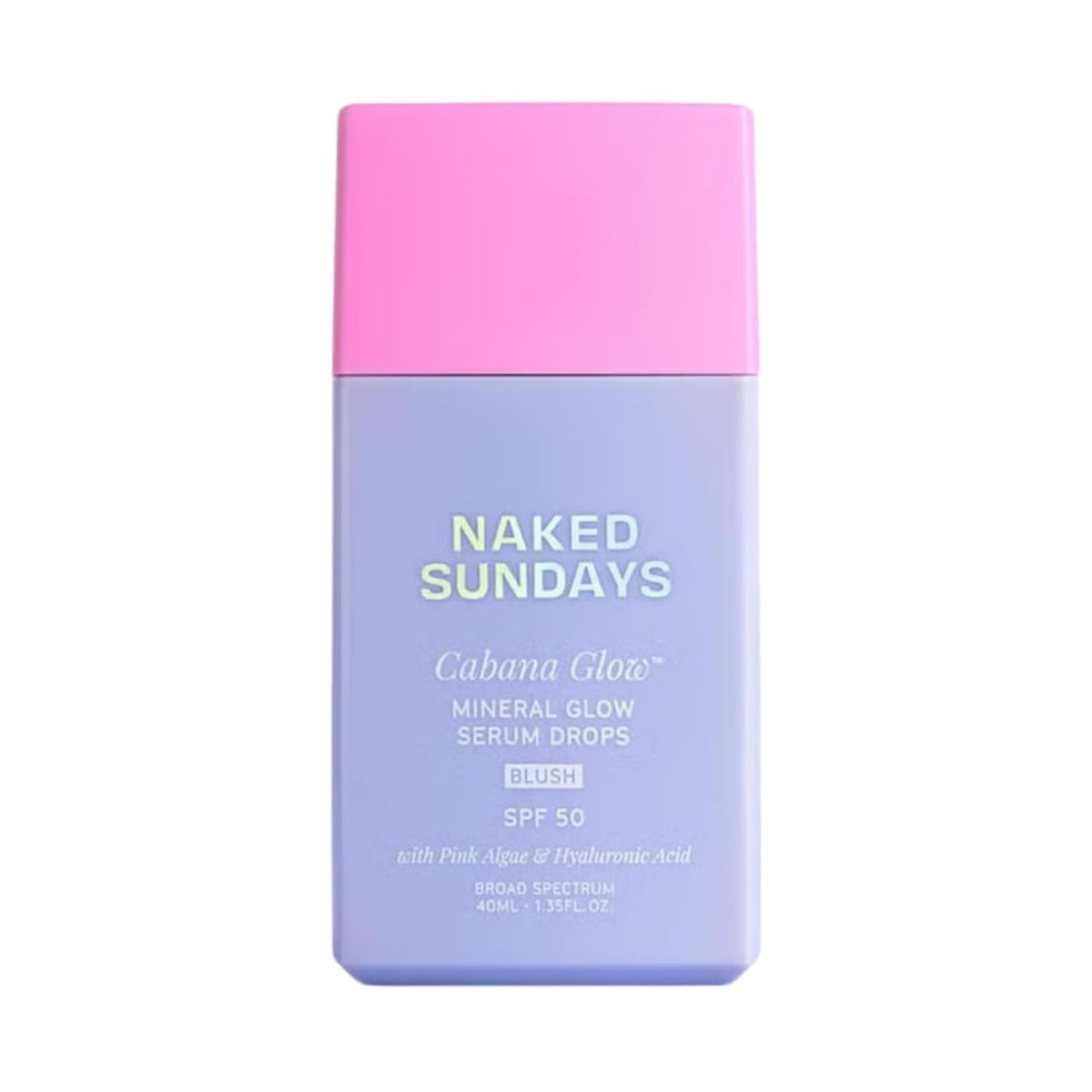 Naked Sundays CabanaGlow spf50 blush-tube showing sun protection with a radiant tint