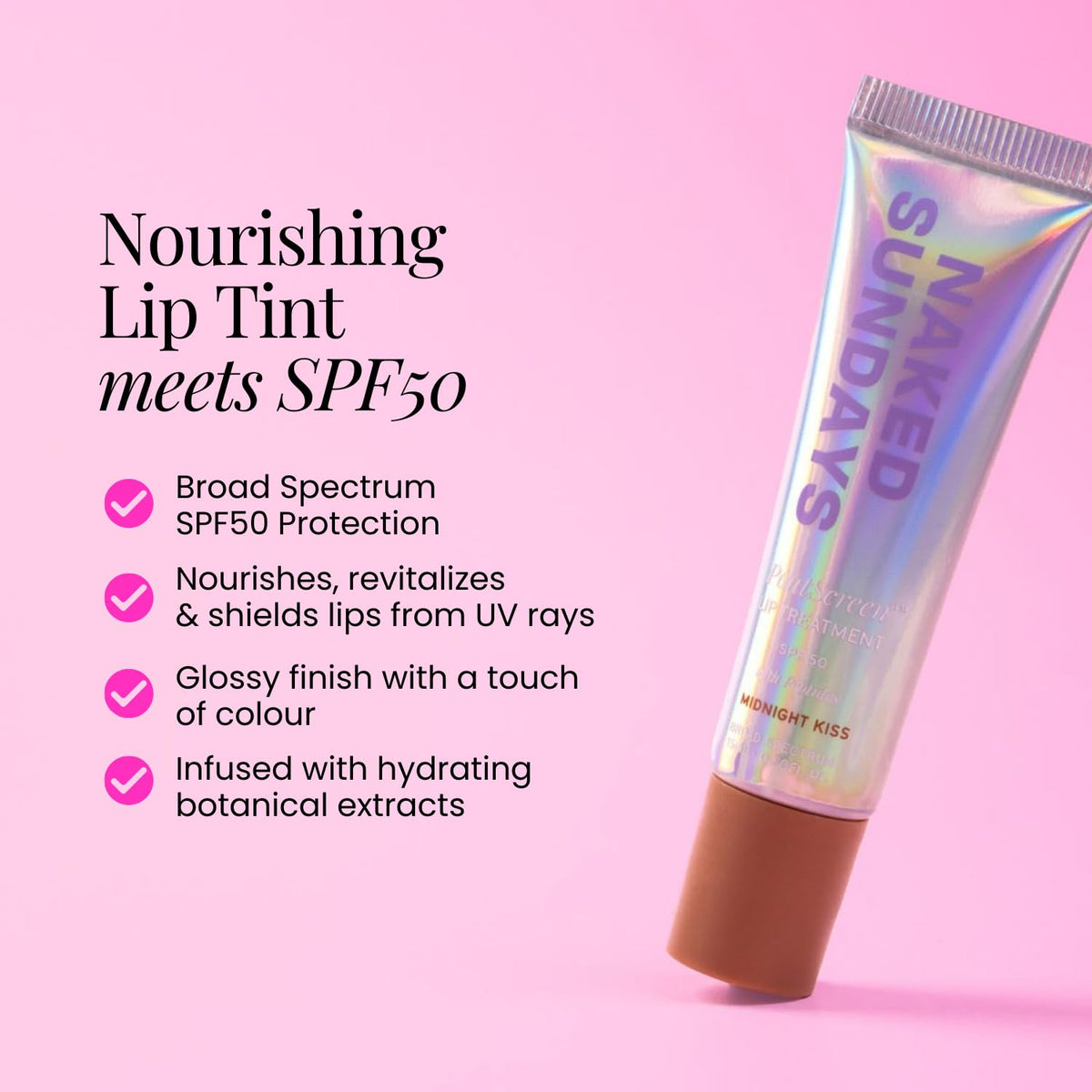 Naked Sundays Poutscreen lip balm with hyaluronic acid delivers deep hydration.