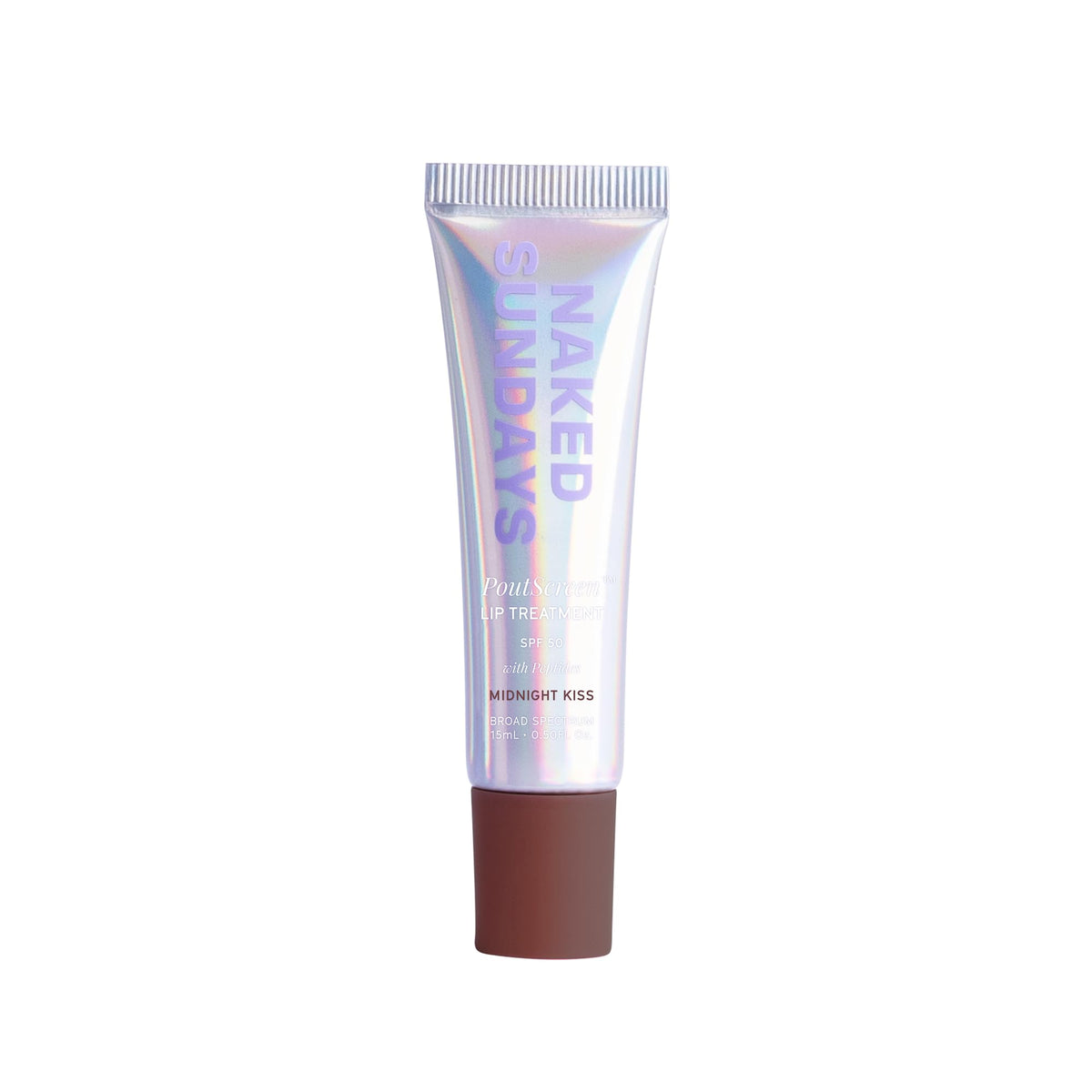 Naked Sundays Poutscreen SPF 50 Lip Treatment hydrates lips while offering broad spectrum sun protection.