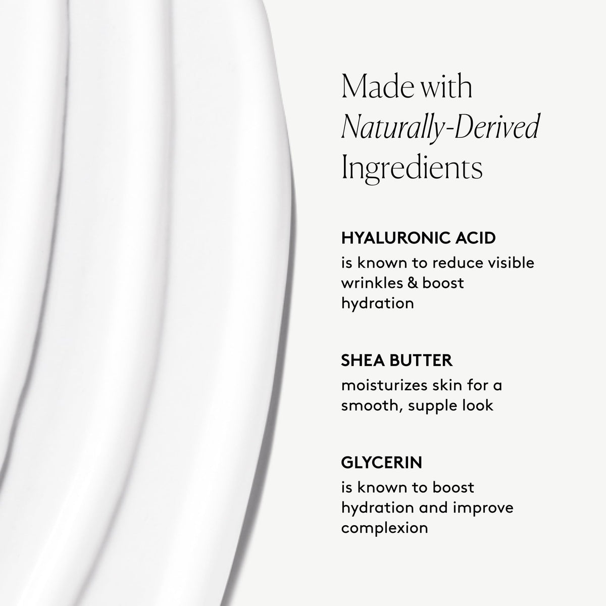 Naked & Thriving Glow Triple Boost Eye Cream swatch glides on skin for smooth under-eye.