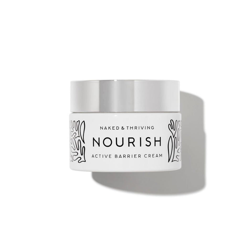Naked and Thriving Nourish Active Barrier Cream bottle with daily hydration