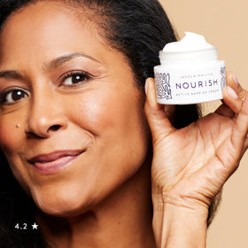 Naked and Thriving Nourish Active Barrier Cream texture close-up showing smooth, lightweight formula