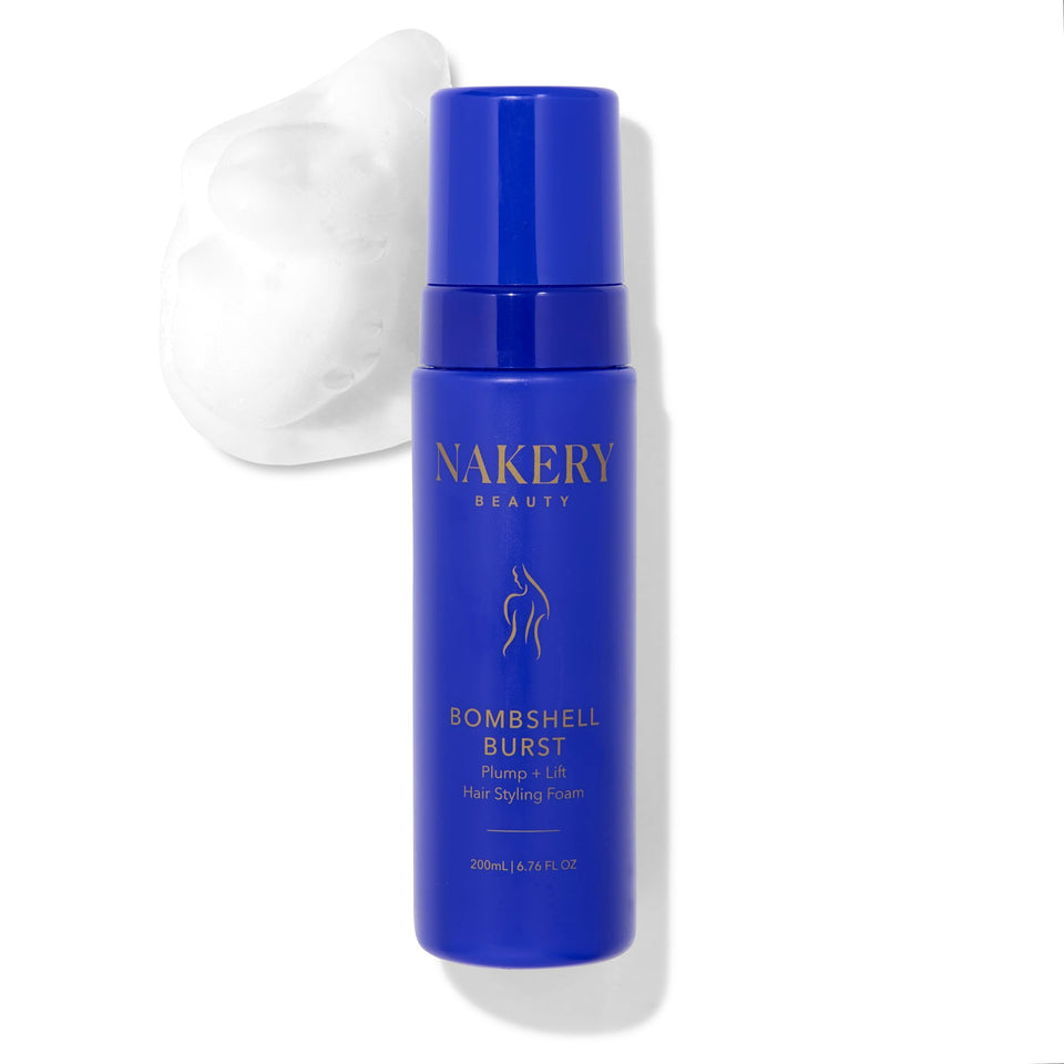 Nakery Bombshell Burst bottle pour shows premium styling foam for instant lift