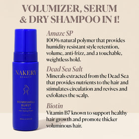 Nakery Bombshell Burst foam dispersion ready to mist evenly for texture